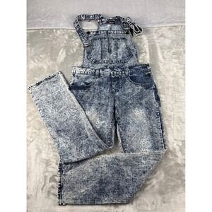 Thrill Jeans Acid Wash Paisley Bandana Print Denim Overalls Mens 36 Blue New